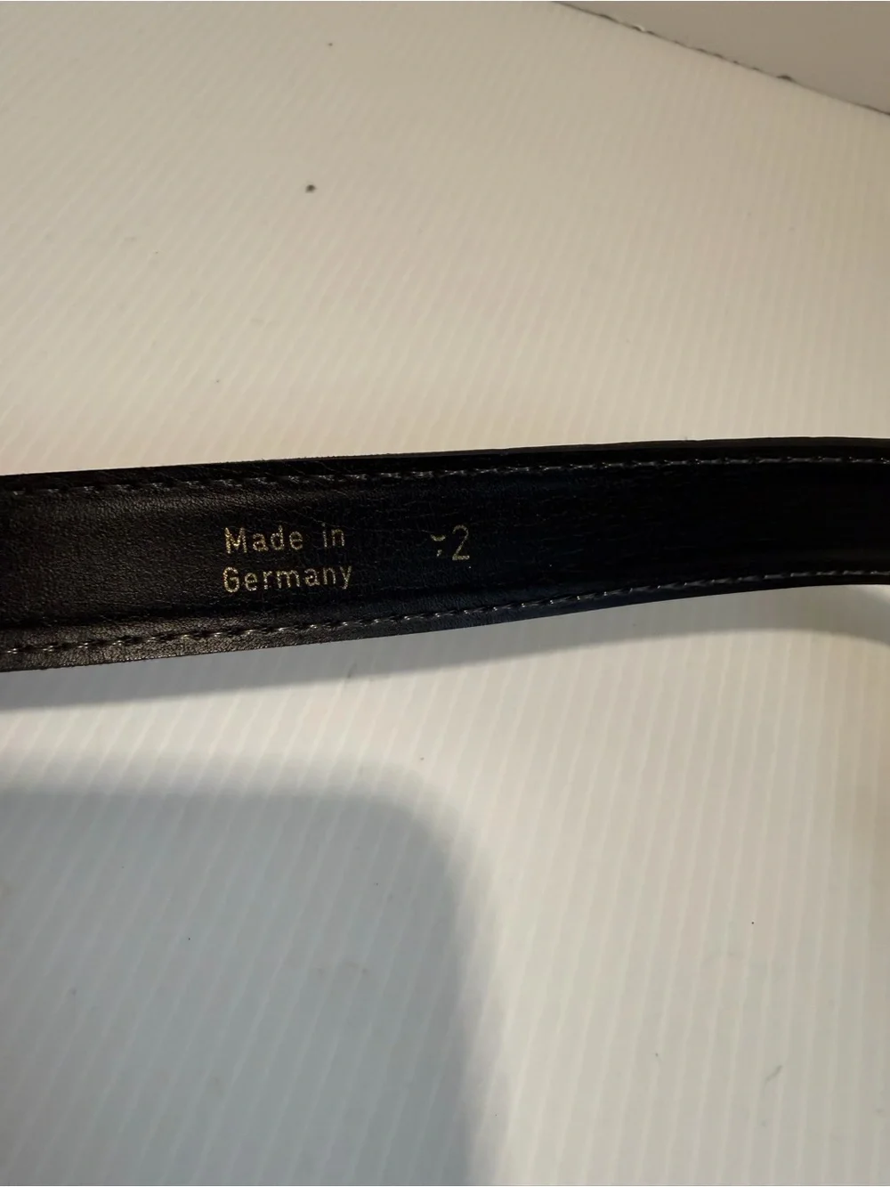Vintage Men’s German Leather Dress Belt Brass 42